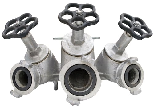 Preview: High Pressure Fire Hydrant With Quick Connecting Locks On White Background
