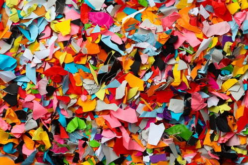 Preview: Torn Small Pieces Of Multi-Colored Paper, Bright Colorful Background
