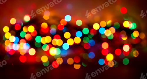 Preview: Defocused Colored Christmas Day Background.