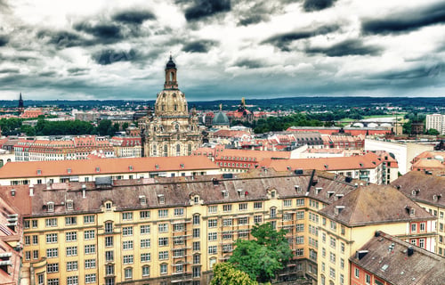 Preview: Aerial View Of Dresden Skyline On A Cloudy Day, Germany.