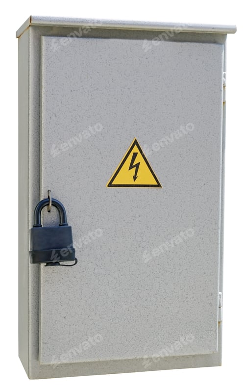 Preview: Outdoor Cabinet For Electrical Equipment On White Background