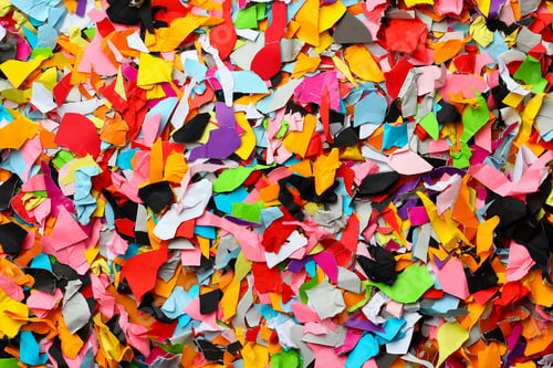 Preview: Torn Small Pieces Of Multi-Colored Paper, Bright Colorful Background