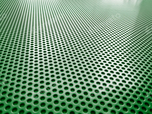 Preview: Green Perforated Steel Plate, Perforated Green Sheet In The Background.
