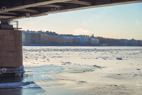Preview: The Neva Embankment In St. Petersburg In The Winter