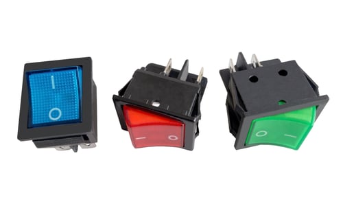 Preview: Electronic Component. Switch On White Background