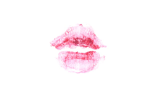 Preview: Color Lipstick Kiss Mark On White Background. Beautiful Lips Isolated On White. A Bright Imprint Of