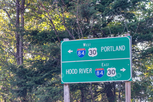 Preview: Road Signs Along Columbia River Gorge, Oregon.