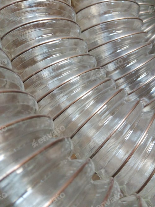 Preview: Flexi Air Hose, Plastic Flexible Tube, Piping On An Abstract Background.