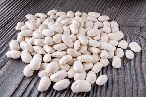 Preview: Fresh Organic Natural Beans On Wooden Rustic Background