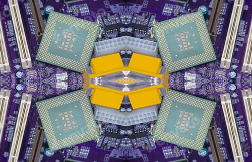 Preview: Macro View Of Cpu Pins And Circuit Mother Board