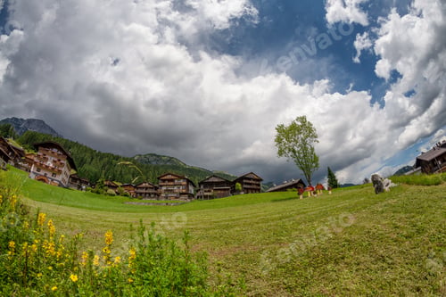 Preview: Homes And Meadows Of Italian Dolomites.