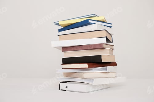 Preview: Stack Of Books On White Background