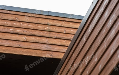 Preview: Details Of Wooden Boards On The Side Of A Roof