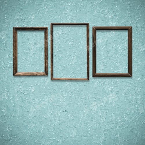 Preview: Old Wooden Frames On Old Blue Wall