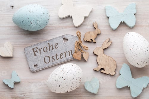 Preview: Easter And Spring Accessories. Greeting Card.