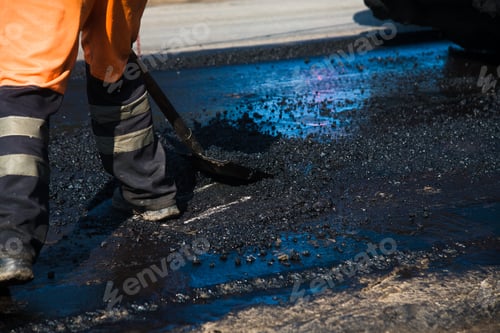 Preview: Repair Of The Old And Construction Of A New Asphalt Road. The Excavators, Graders And Road Rollers