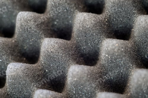 Preview: Dark Artificial Foam, Acoustic Foam Insulation Texture On Background.