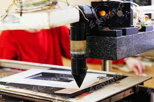 Preview: Red Laser On Cutting Machine In Physics Laboratory