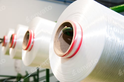 Preview: Industrial Fabric Production Line. Weaving Looms At A Textile Factory