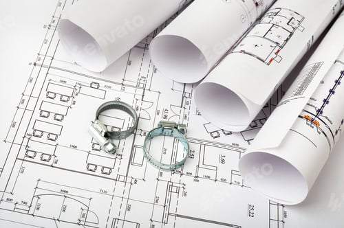 Preview: Architecture Plan And Rolls Of Blueprints