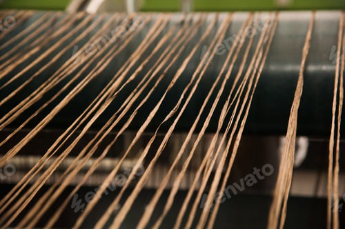 Preview: Textile Industry - Yarn Spools On Spinning Machine In A Textile Factory