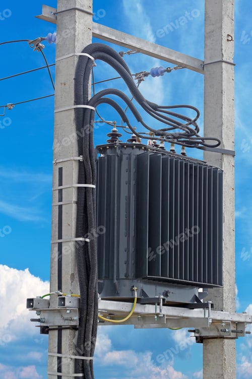 Preview: Electric Tower High Voltage And High Voltage Transformer Post