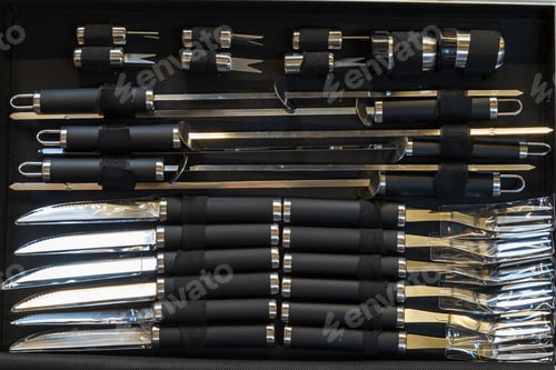 Preview: A Set Of Accessories For Cooking On The Grill. Kitchenware For Food Processing