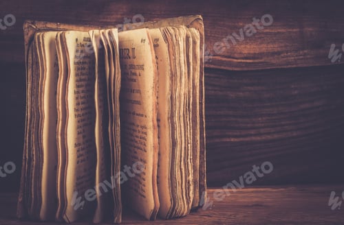 Preview: Vintage Book On A Wooden Background