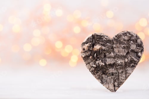 Preview: The Wood Heart Shapes On Abstract Light Background In Love Concept For Valentines Day.