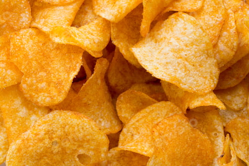 Preview: Potato Chips On The Papric. Eco Food.