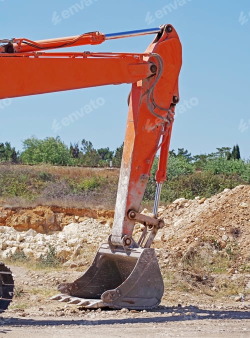 Preview: Part Of Modern Orange Excavator Machines