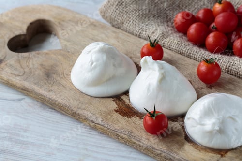 Preview: Fresh Delicious Burrata Cheese Typical From Apulia Region, Italy
