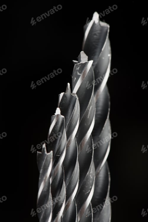 Preview: Drill Bits, Isolated On White Background Close-Up