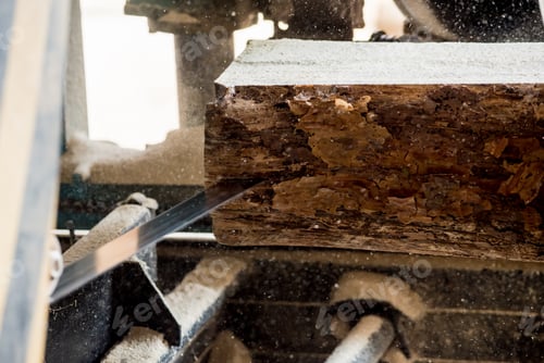 Preview: Modern Sawmill. Industry Sawing Boards From Logs. Background