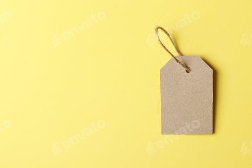 Preview: Blank Tag on Yellow Background for Copy Space
