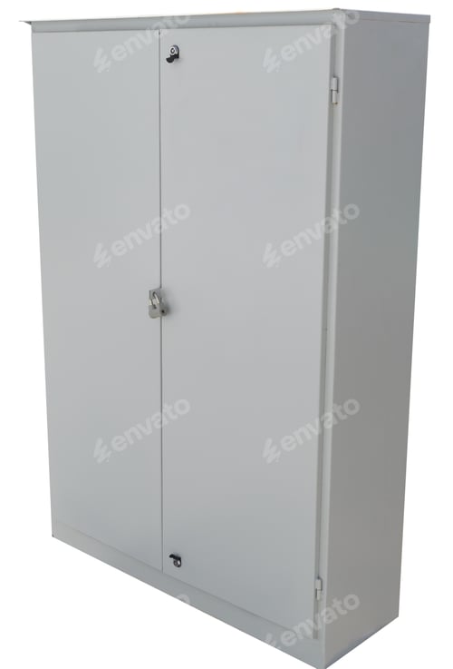Preview: Outdoor Cabinet For Electrical Equipment On White Background