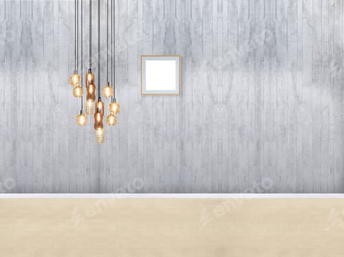Preview: Chandelier and Picture Frame Against Textured Wall