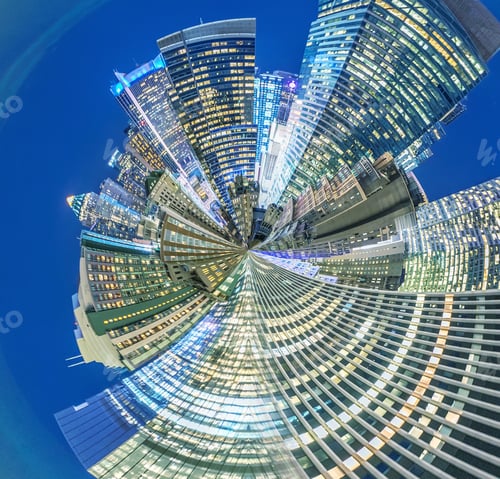 Preview: Planet Manhattan - Miniature Planet Of New York Skyline At Night.