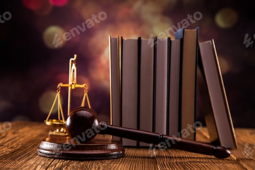 Preview: Mallet, Legal Code And Scales Of Justice. Law Concept, Studio Shots