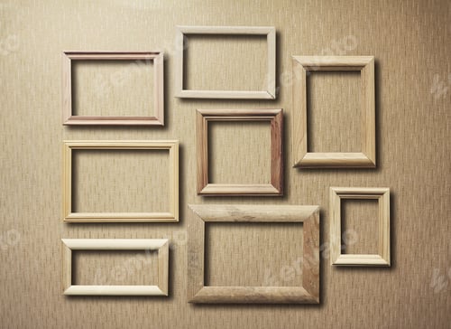 Preview: Old Photo Frames On Retro Wallpaper