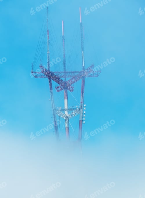 Preview: Electric Tower Shrouded By Fog.
