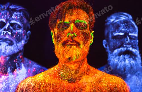 Preview: A Man With A Beard In Neon Light