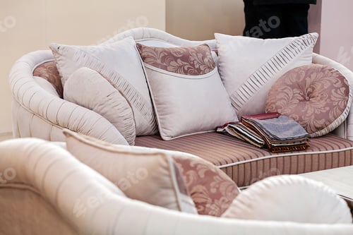 Preview: Detail Of Classic Furniture Sofa In Living Room.