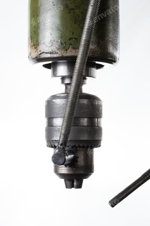 Preview: Industrial Metal Drilling Tool Isolated On White Background.