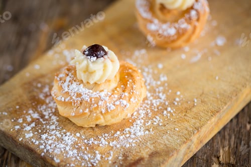 Preview: Delicious Home Made Zeppole Pastries Typical From South Of Italy, Puglia, Region