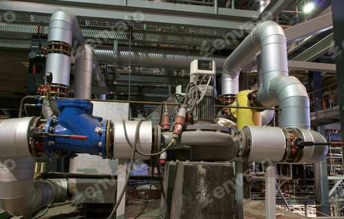 Preview: Pipes, Tubes, Machinery And Steam Turbine At A Power Plant