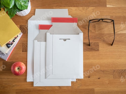 Preview: White Envelopes On A Work Desk.