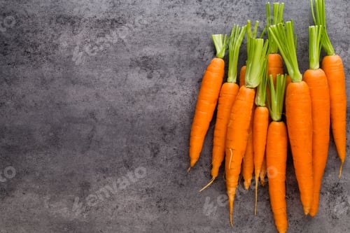 Preview: Banches Of Fresh Green Asparagus, And Vegetables On Wooden Background, Top View