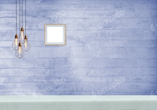 Preview: Modern Light Blue Wall with Picture Frame