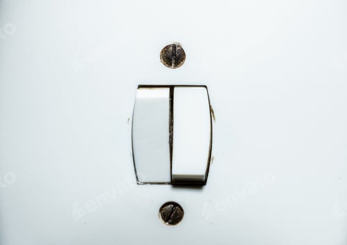 Preview: Vintage White Plastic Double Light Switch.